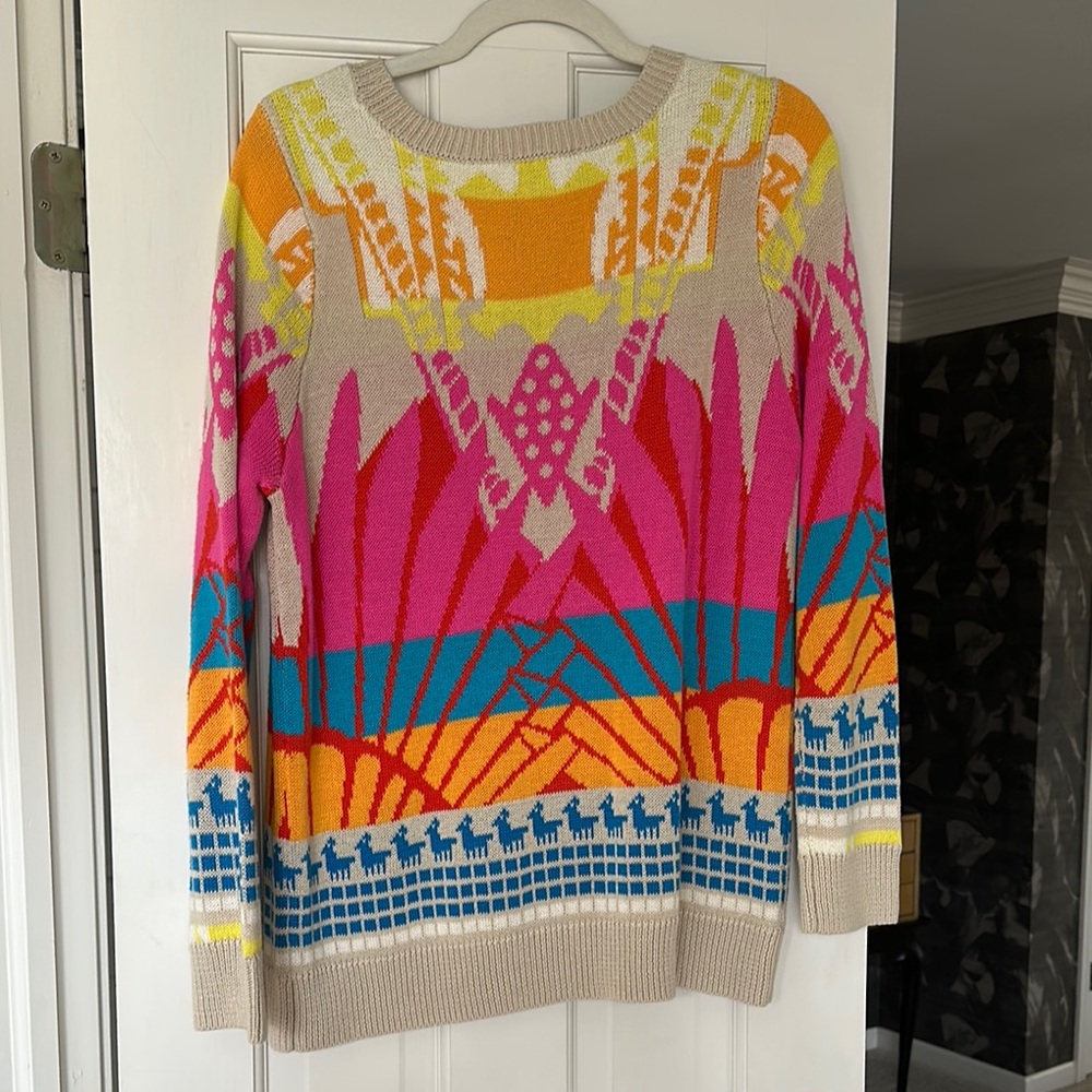 Mara Hoffman Colorful Geometric Sweater Size Larger - Picture 3 of 4